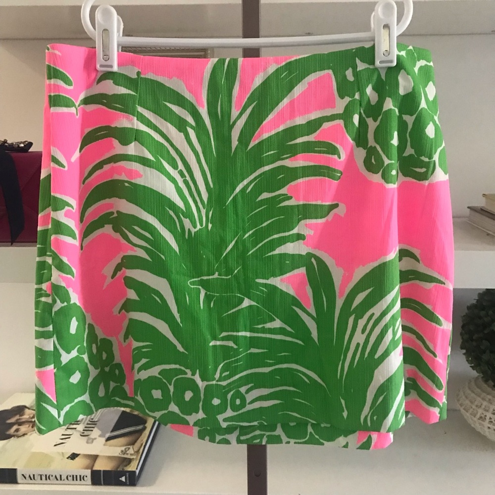 Lilly Pulitzer Pink Pout Flamingo Pineapple Skirt Size 4